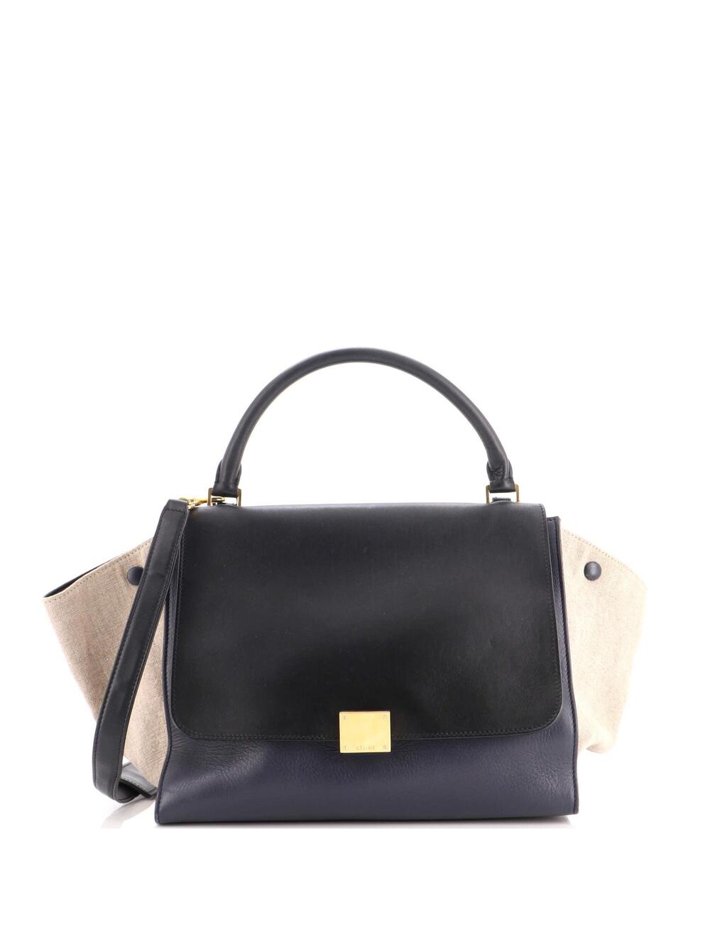 Celine Trapeze Bag Leather With Canvas #348404C89B